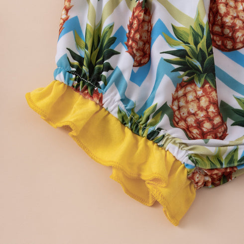 Summer Girl's Pineapple Swimsuit Set of Three